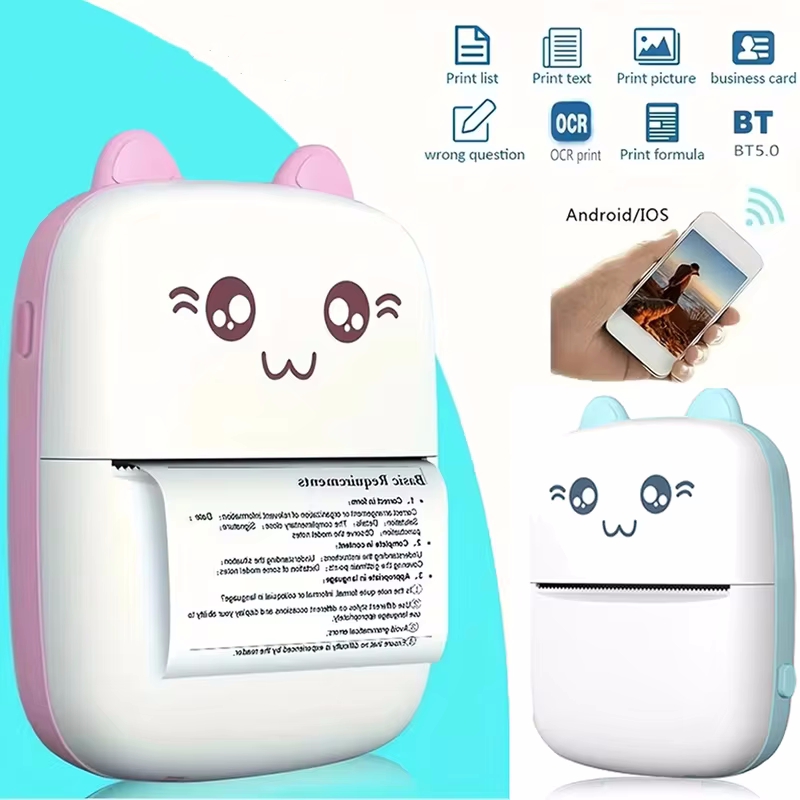 Mini Pocket Thermal Printer Paper Roll - Mini przenośna drukarka termiczna z nadrukiem