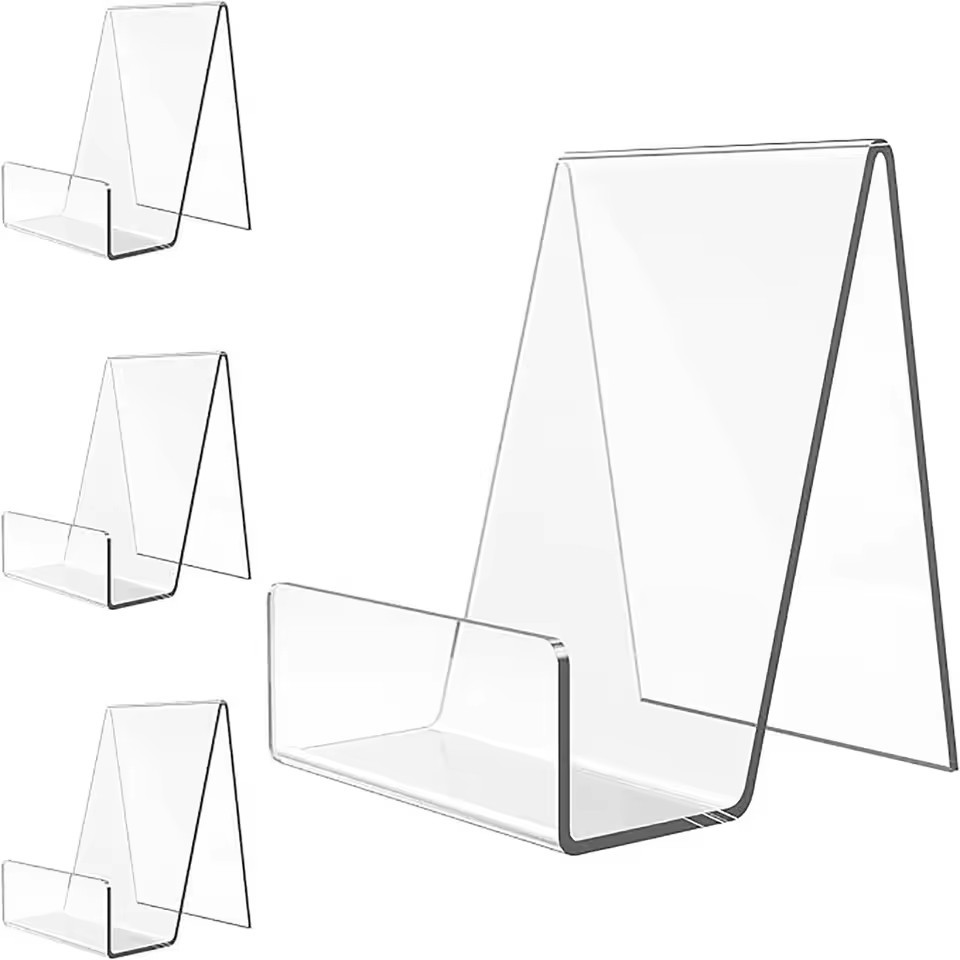 Clear Acrylic Book Stand Holder - 4 szt. Akrylowy stojak na książki