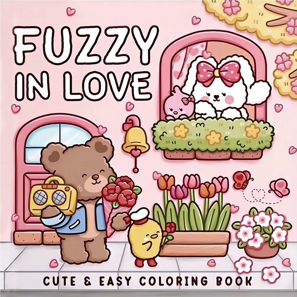 Adult Coloring Book Stress Relief - FUZZY IN LOVE Kolorowanka dla dorosłych