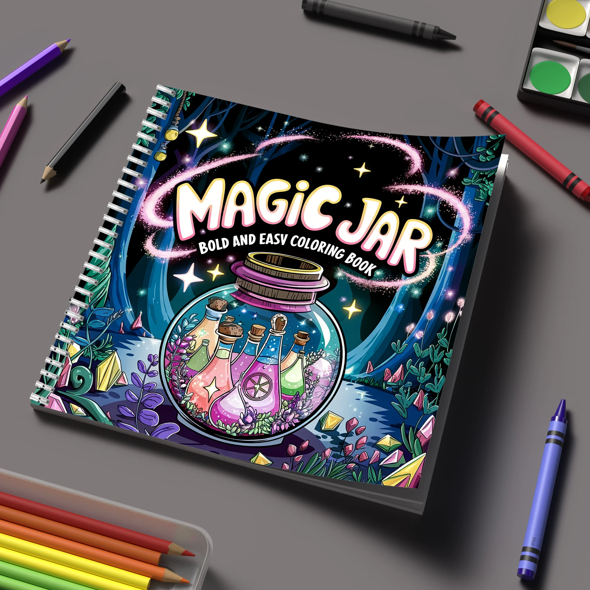 Adult Coloring Book Stress Relief - Magiczny słoik z książką do kolorowania