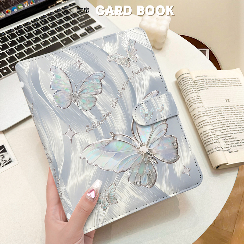 Kpop Photo Card Binder 3 Inch - Srebrny, opalizujący segregator na karty A5,
