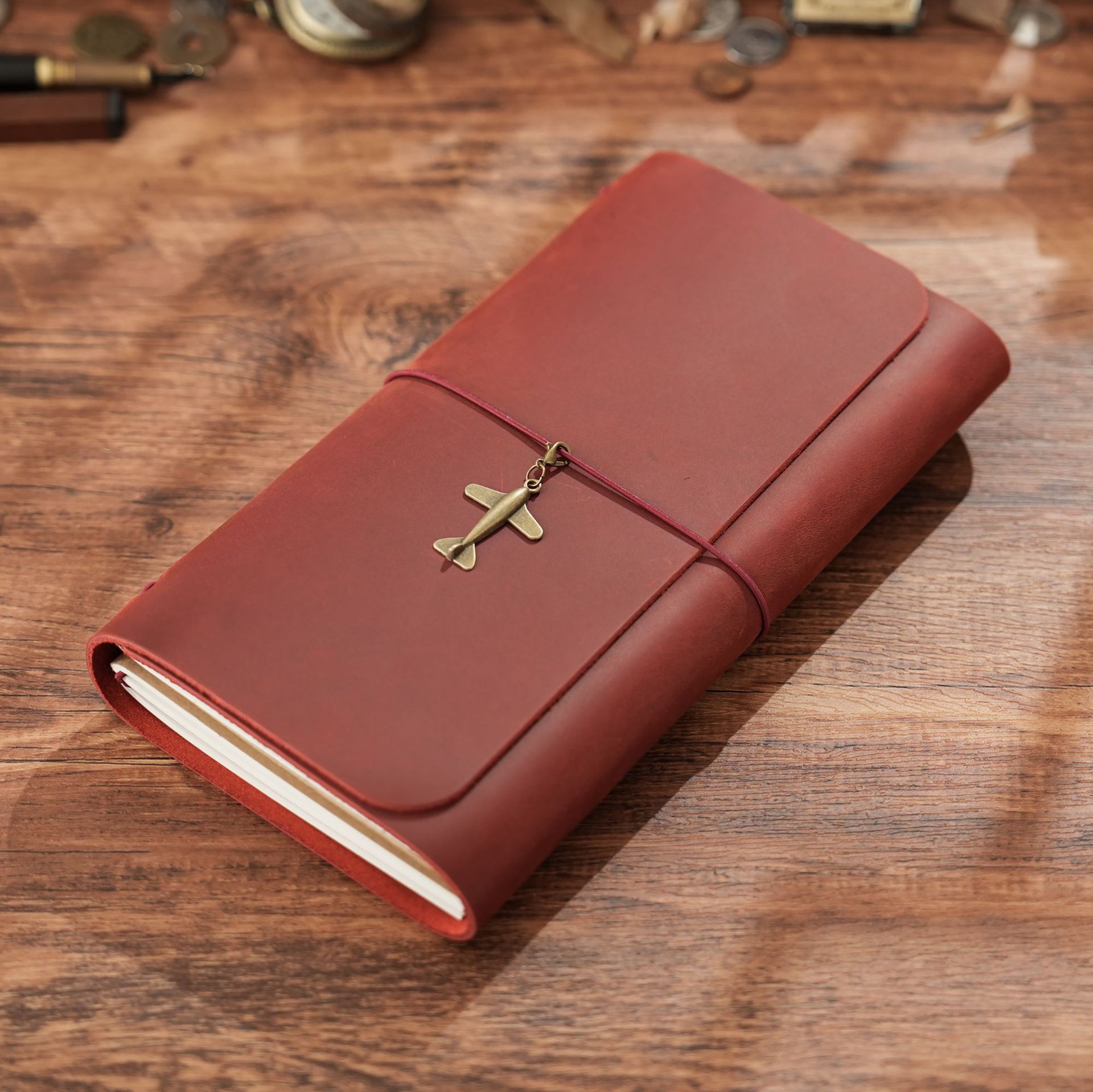 Vintage Leather Journal Notebook - Nowy Przyjazd Trójdzielny Notatnik Podróżny TN