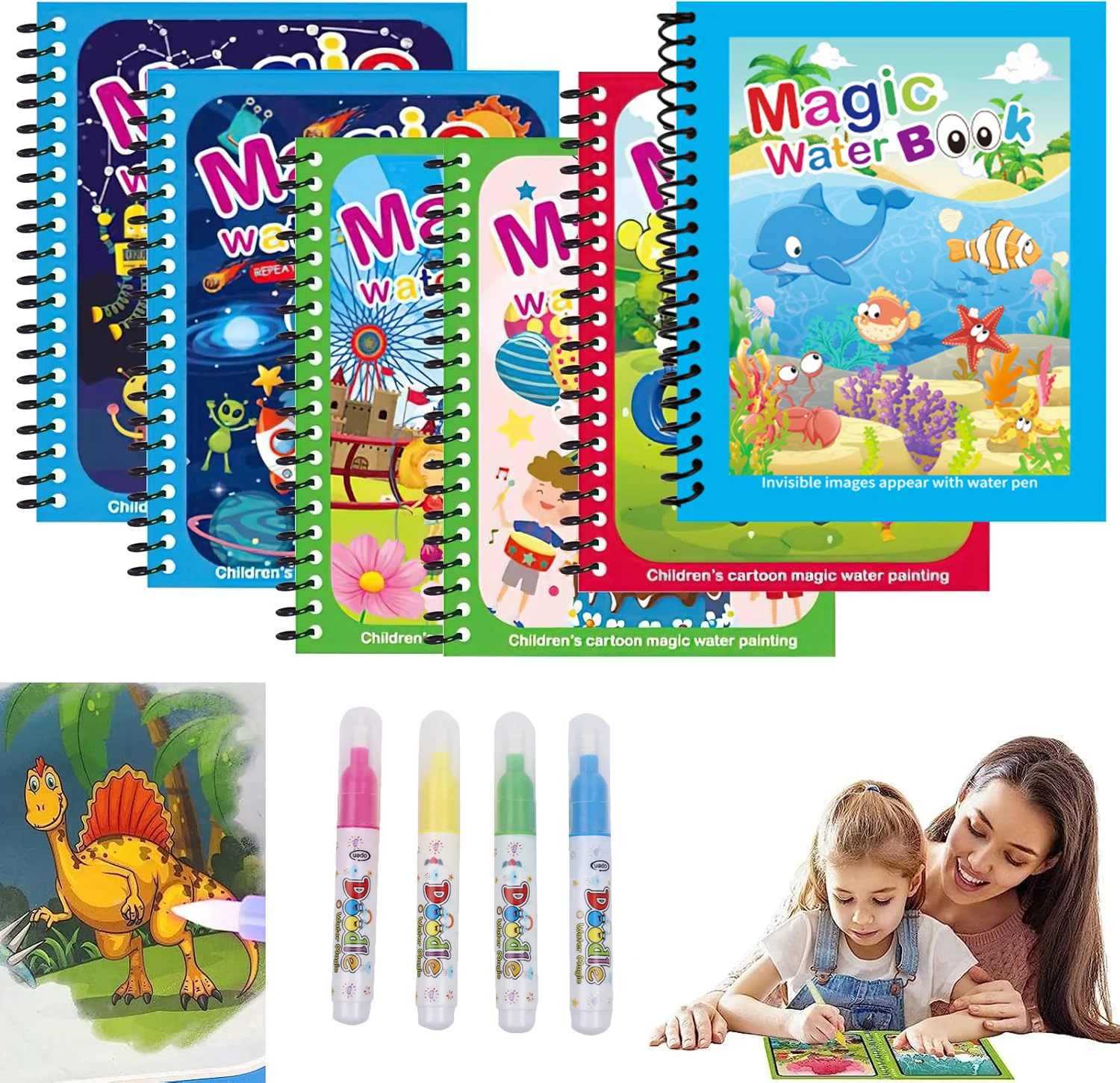 Reusable Water Magic Coloring Book - Wielorazowa książeczka do malowania wodą z