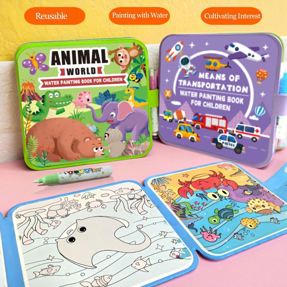 Reusable Water Magic Coloring Book - Składana książeczka do malowania wodą dla