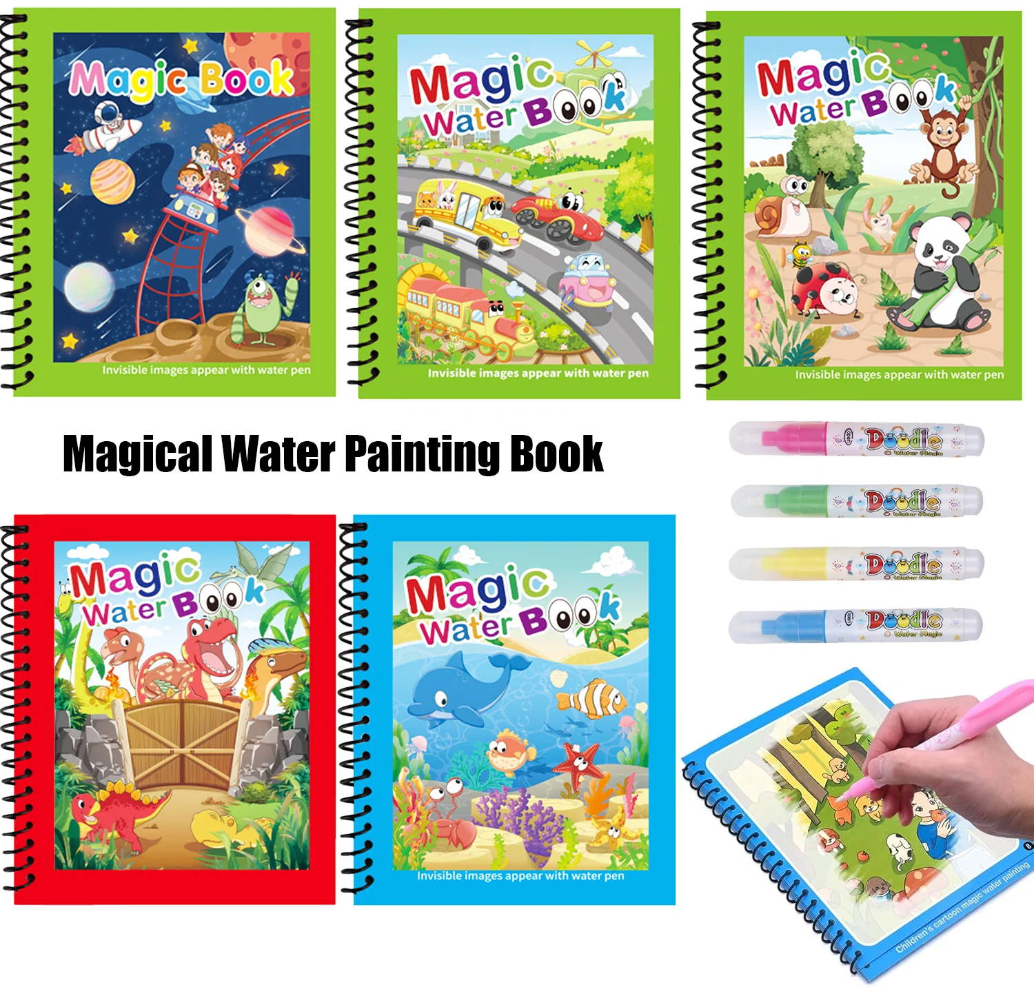 Reusable Water Magic Coloring Book - 1 szt. Magiczna książeczka do rysowania