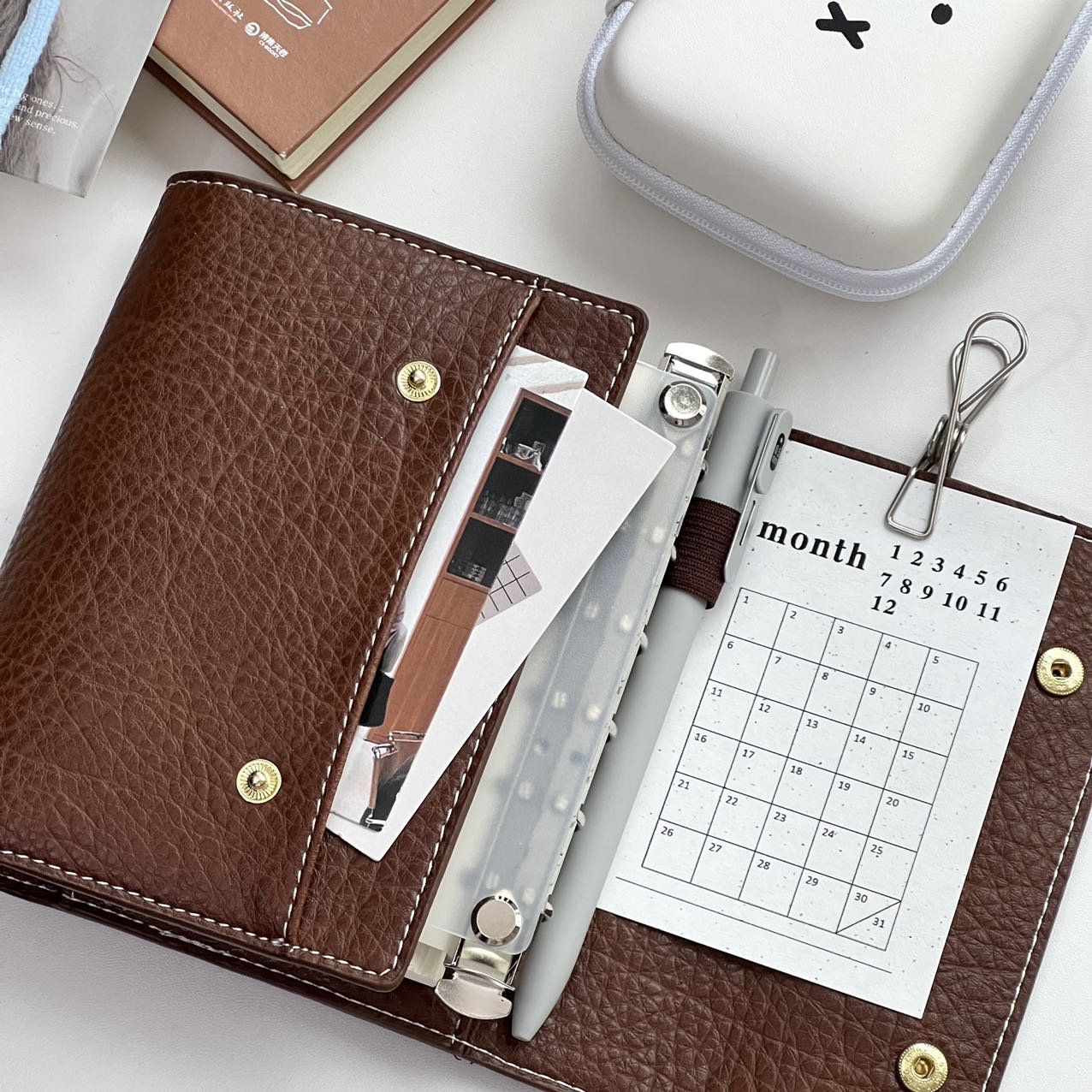 Vintage Leather Journal Notebook - A7 Trójdzielny Notatnik Retro z Miękkiej