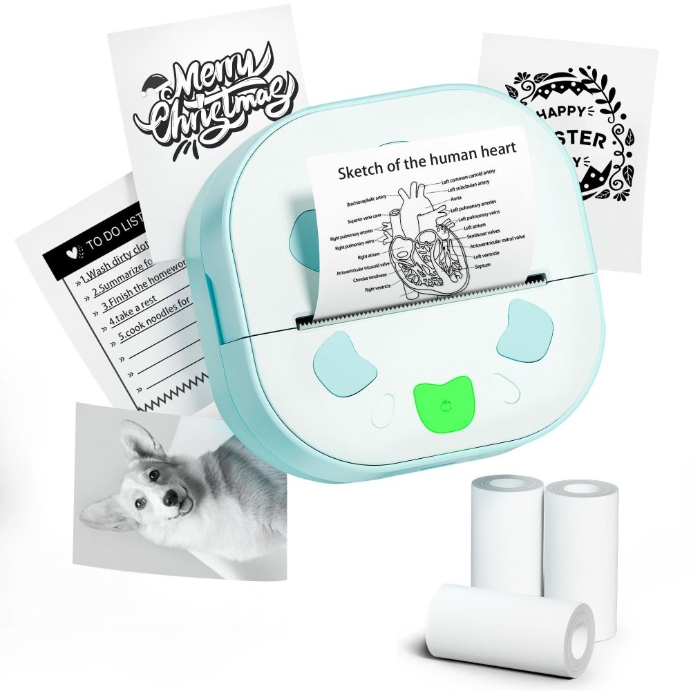 Mini Pocket Thermal Printer Paper Roll - Mini drukarka do naklejek z 3