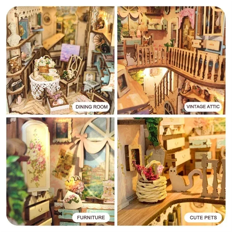 DIY Drewniane Podpórki do Ksią – Diy Wooden Book Nook Kit Shelf Insert recenzja i cena